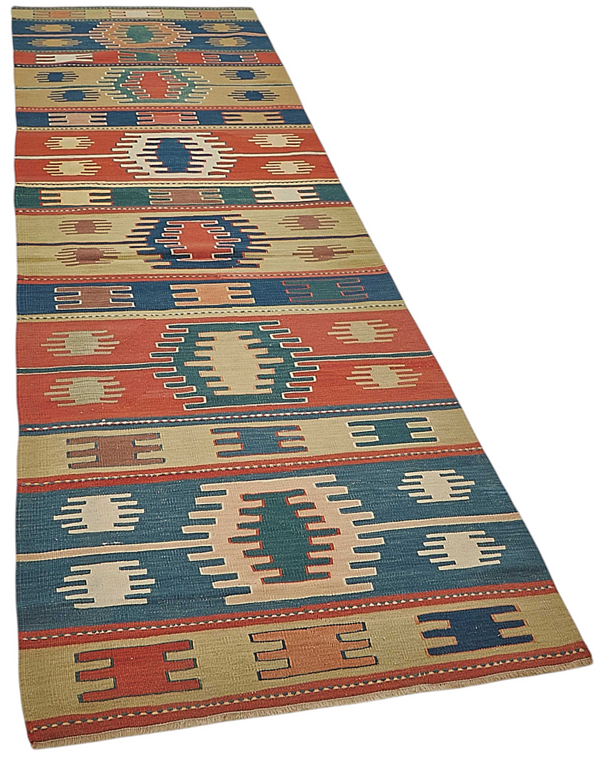 3x10 Handwoven Turkish Wool Kilim Rug - 50376