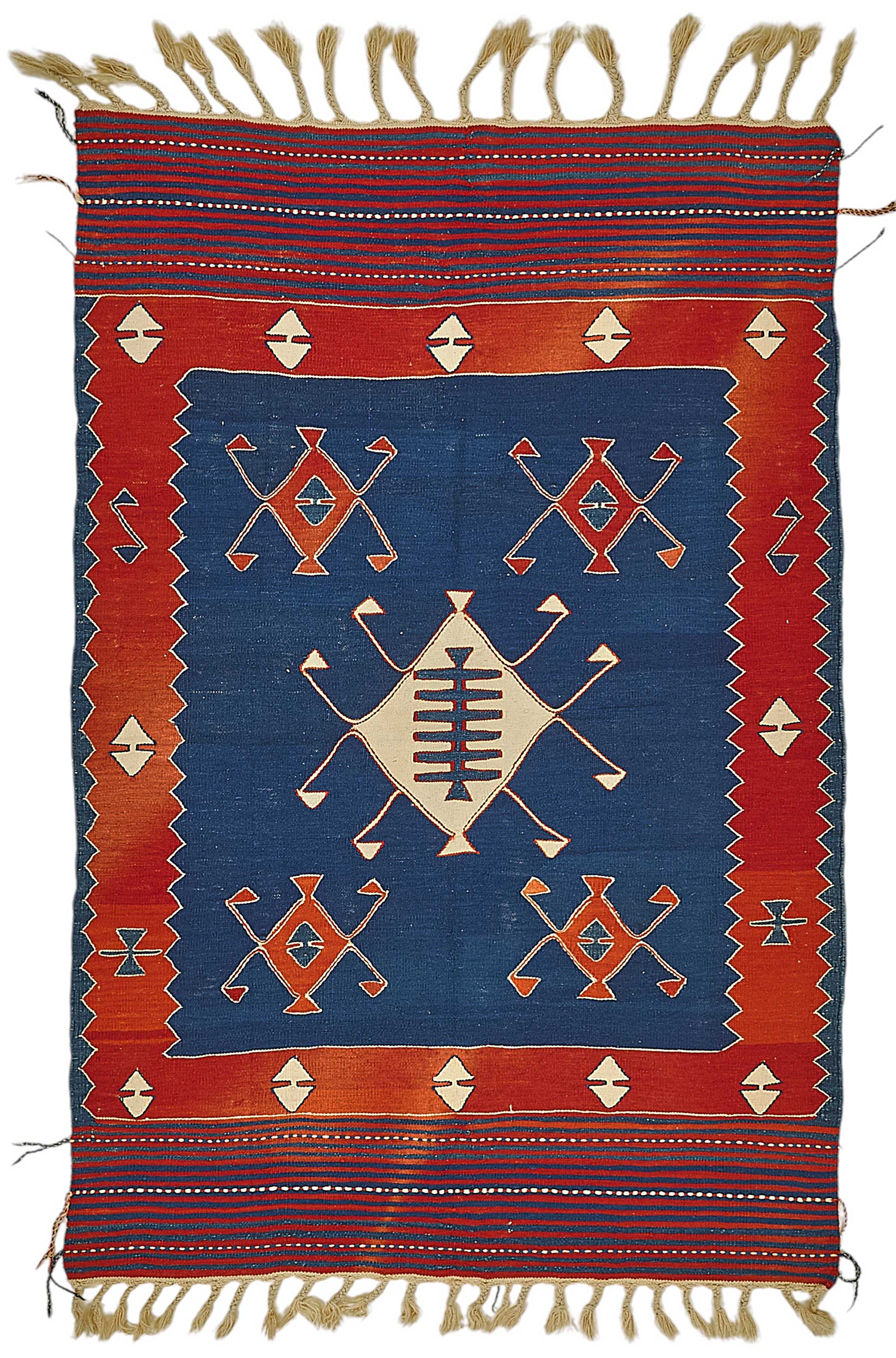4x5 Handwoven Turkish Wool Kilim Rug - 50377