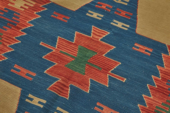 4x5 Handwoven Turkish Wool Kilim Rug - 50378