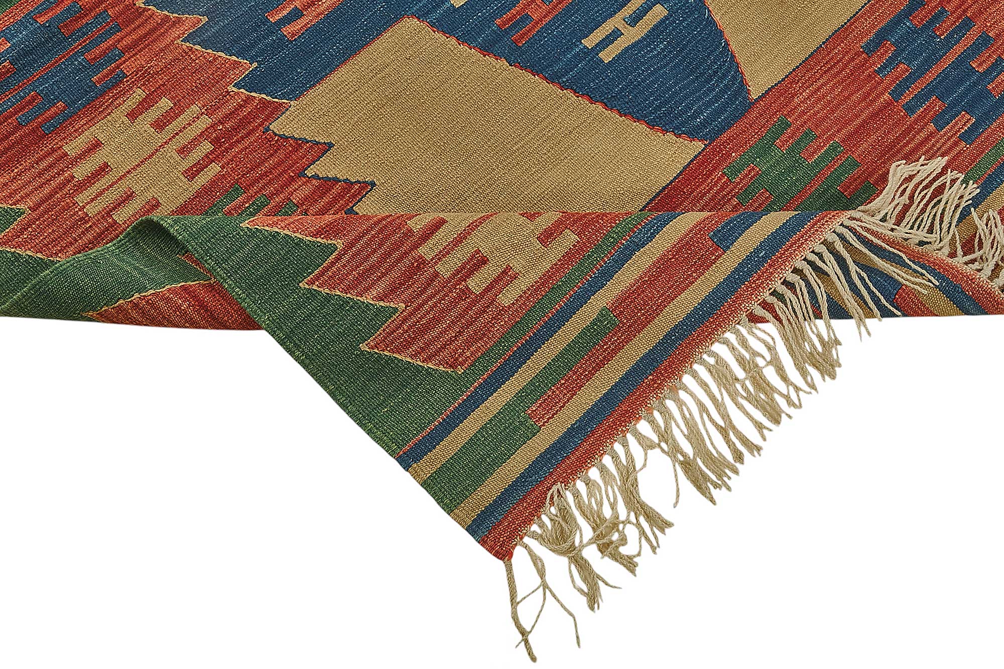 4x5 Handwoven Turkish Wool Kilim Rug - 50378