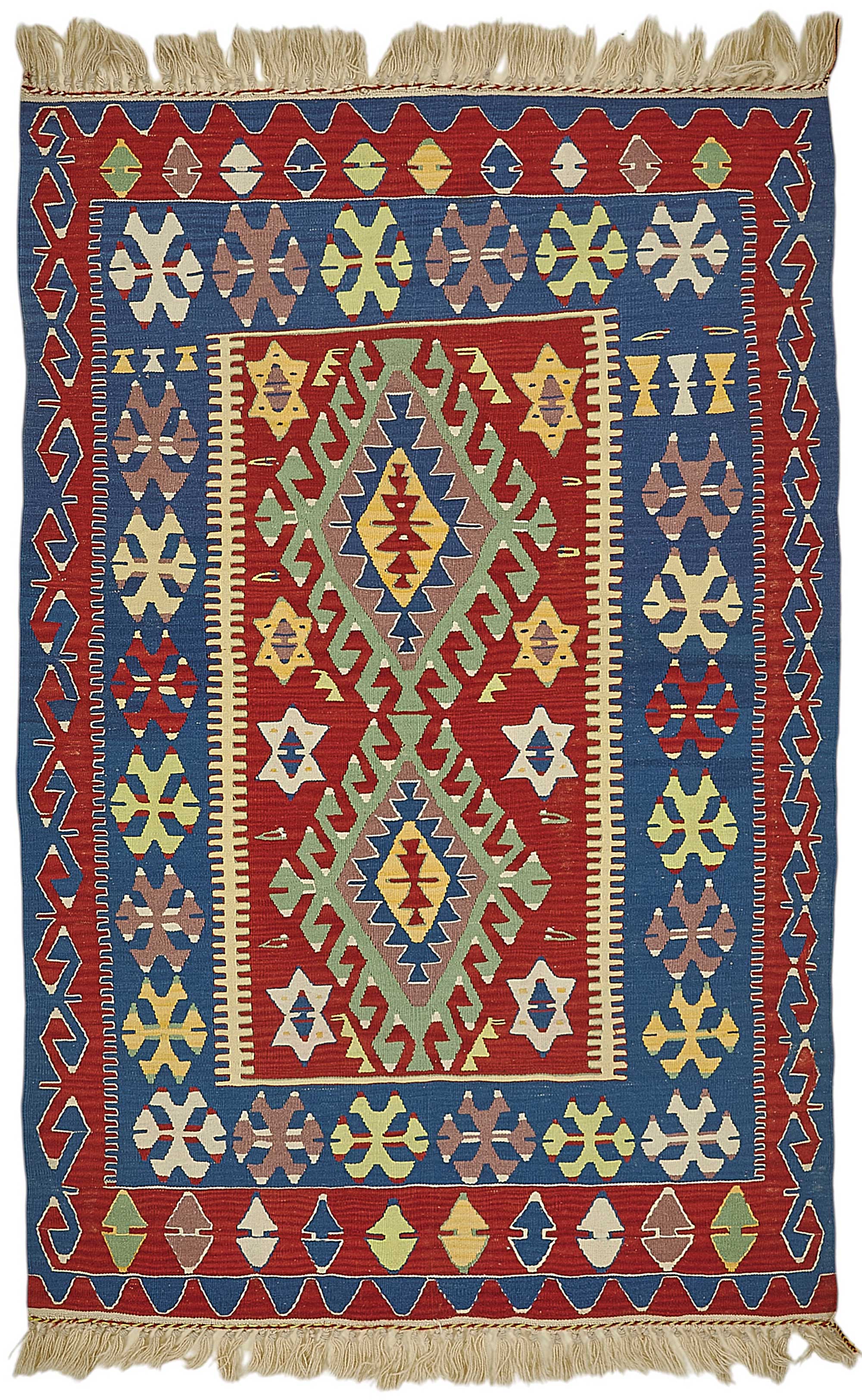 4x6 Handwoven Turkish Wool Kilim Rug - 50379