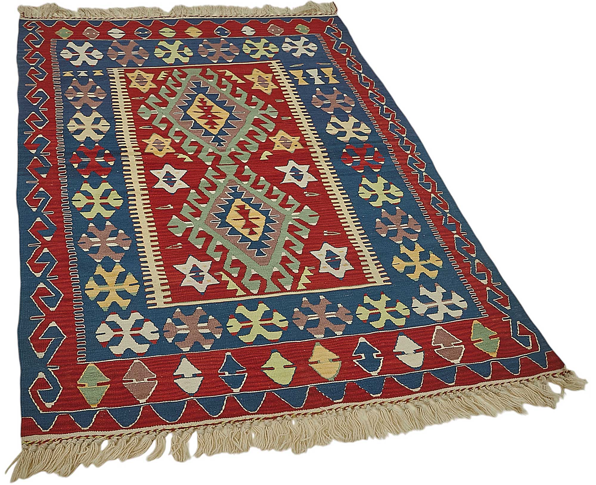 4x6 Handwoven Turkish Wool Kilim Rug - 50379