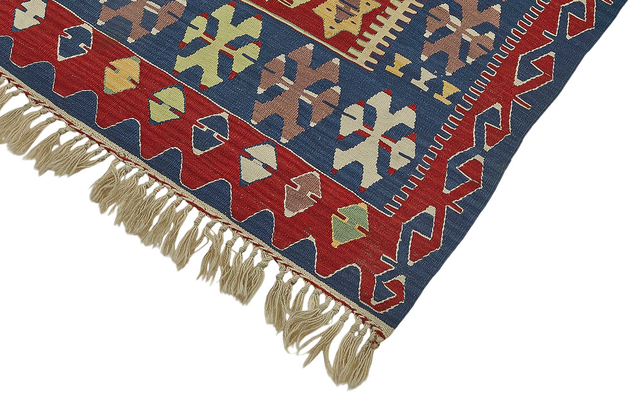 4x6 Handwoven Turkish Wool Kilim Rug - 50379