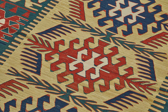 4x5 Handwoven Turkish Wool Kilim Rug - 50382