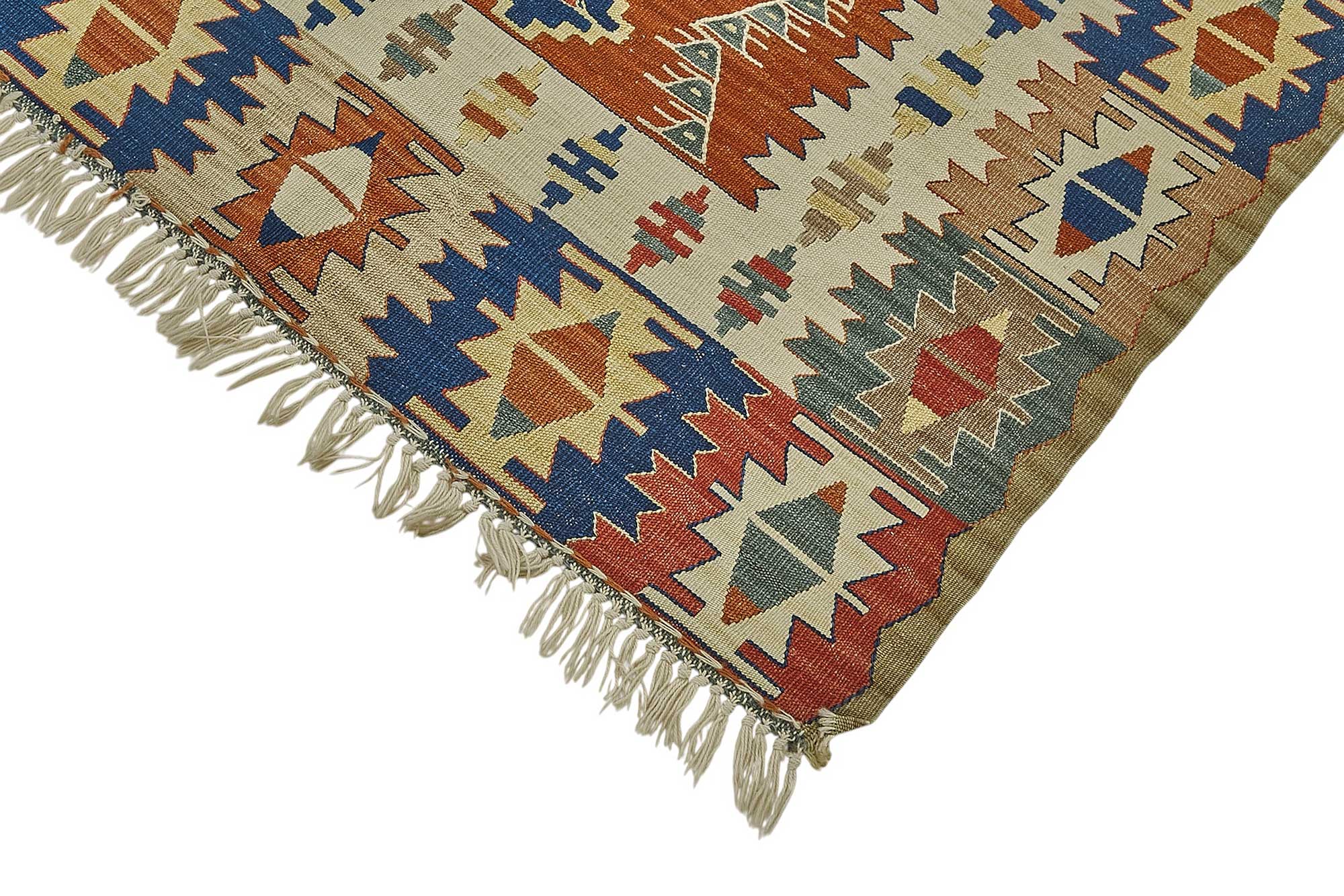 4x6 Handwoven Turkish Wool Kilim Rug - 50383