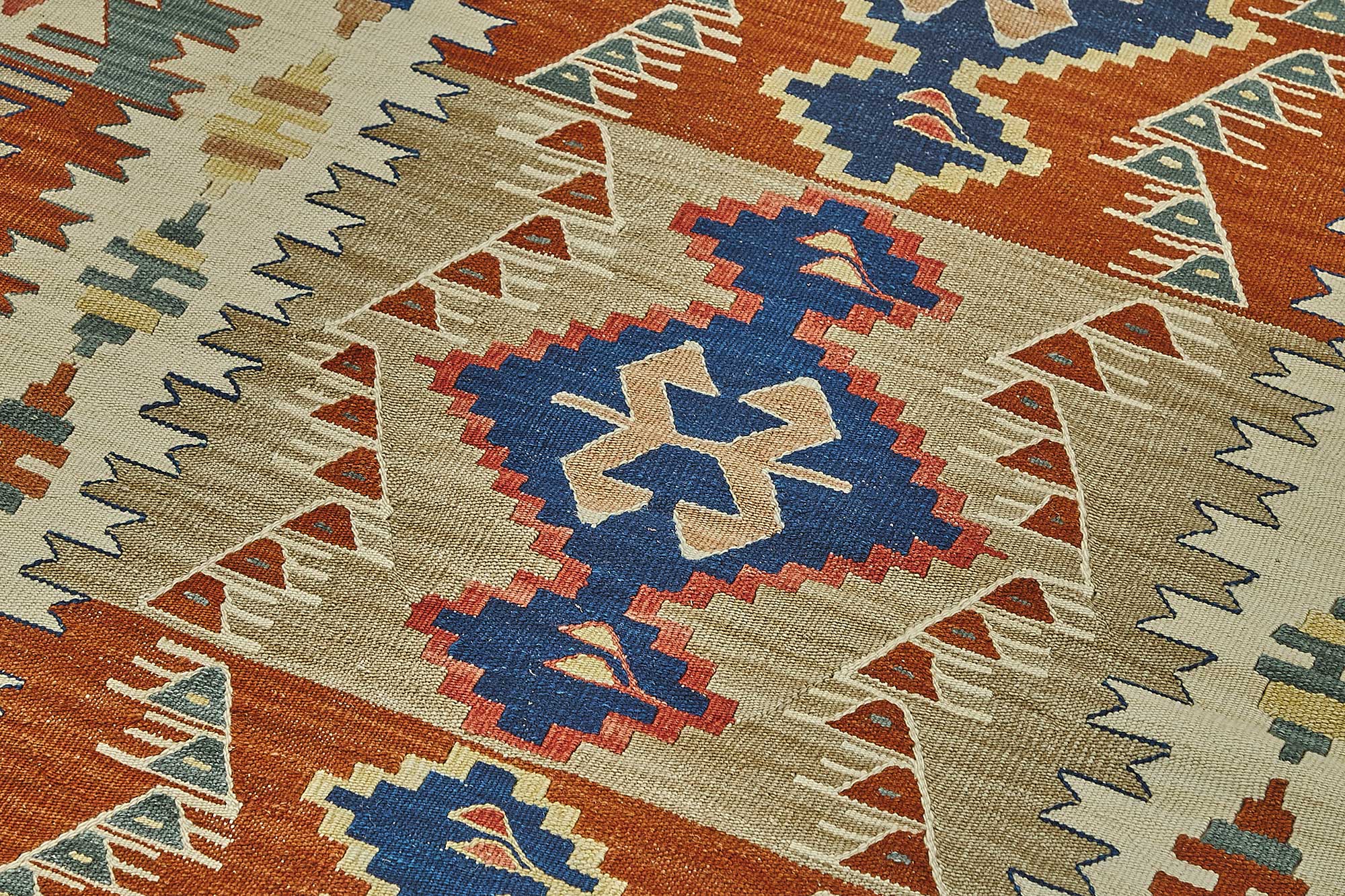4x6 Handwoven Turkish Wool Kilim Rug - 50383