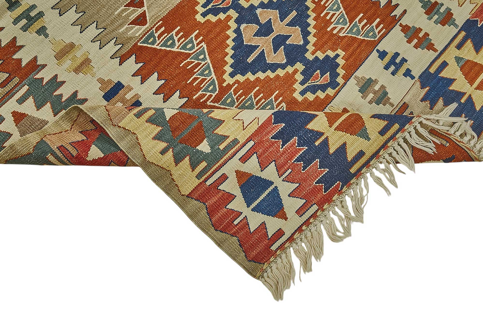 4x6 Handwoven Turkish Wool Kilim Rug - 50383