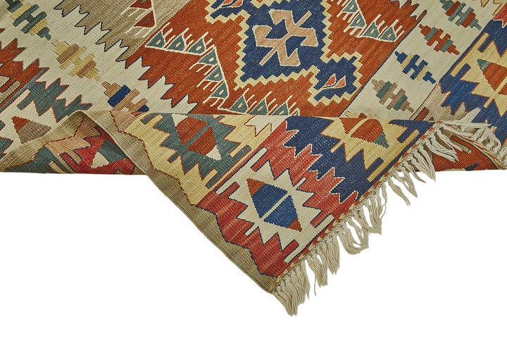 4x6 Handwoven Turkish Wool Kilim Rug - 50383