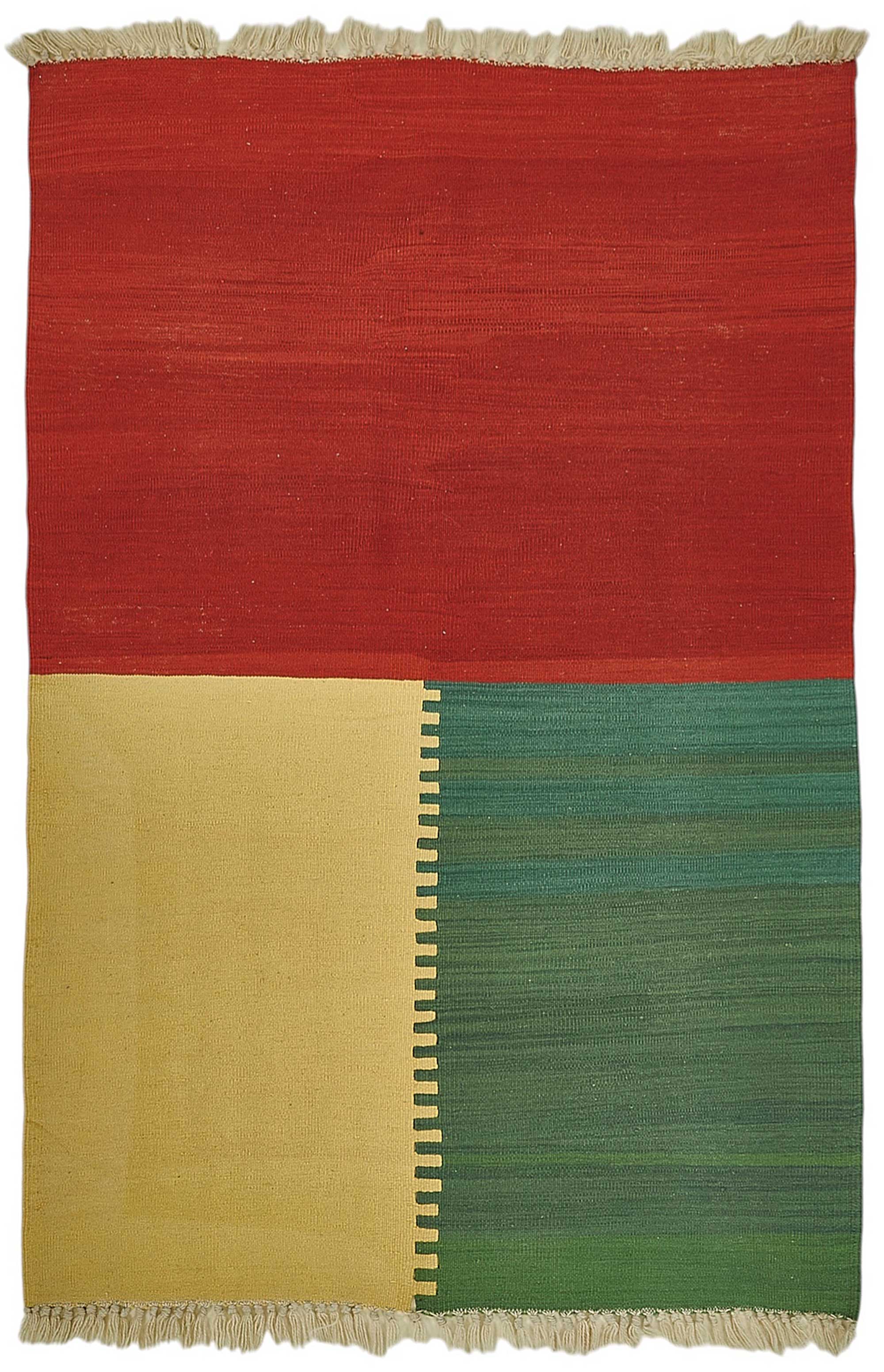 4x6 Handwoven Turkish Wool Kilim Rug - 50386