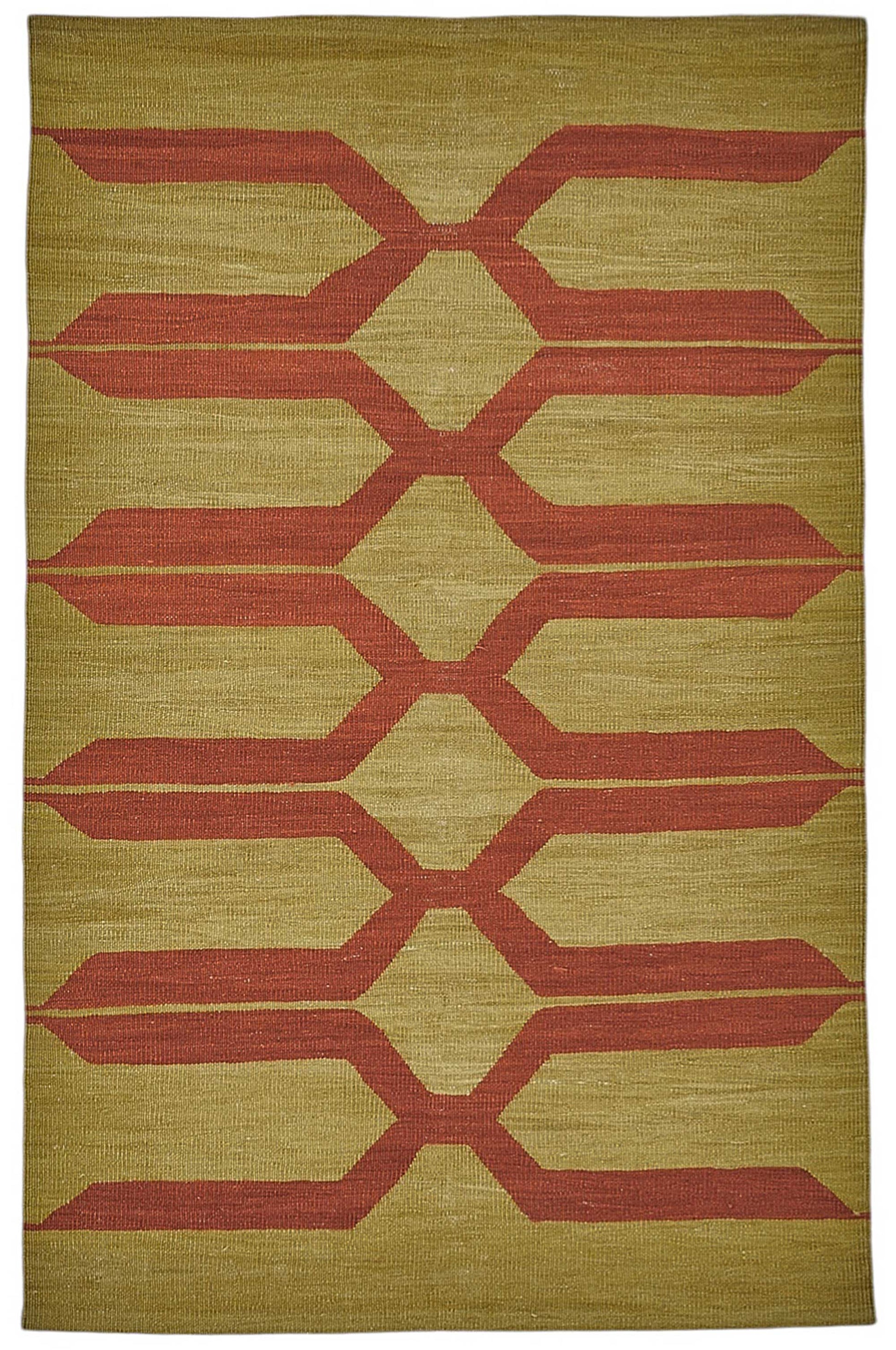 4x6 Handwoven Turkish Wool Kilim Rug - 50387