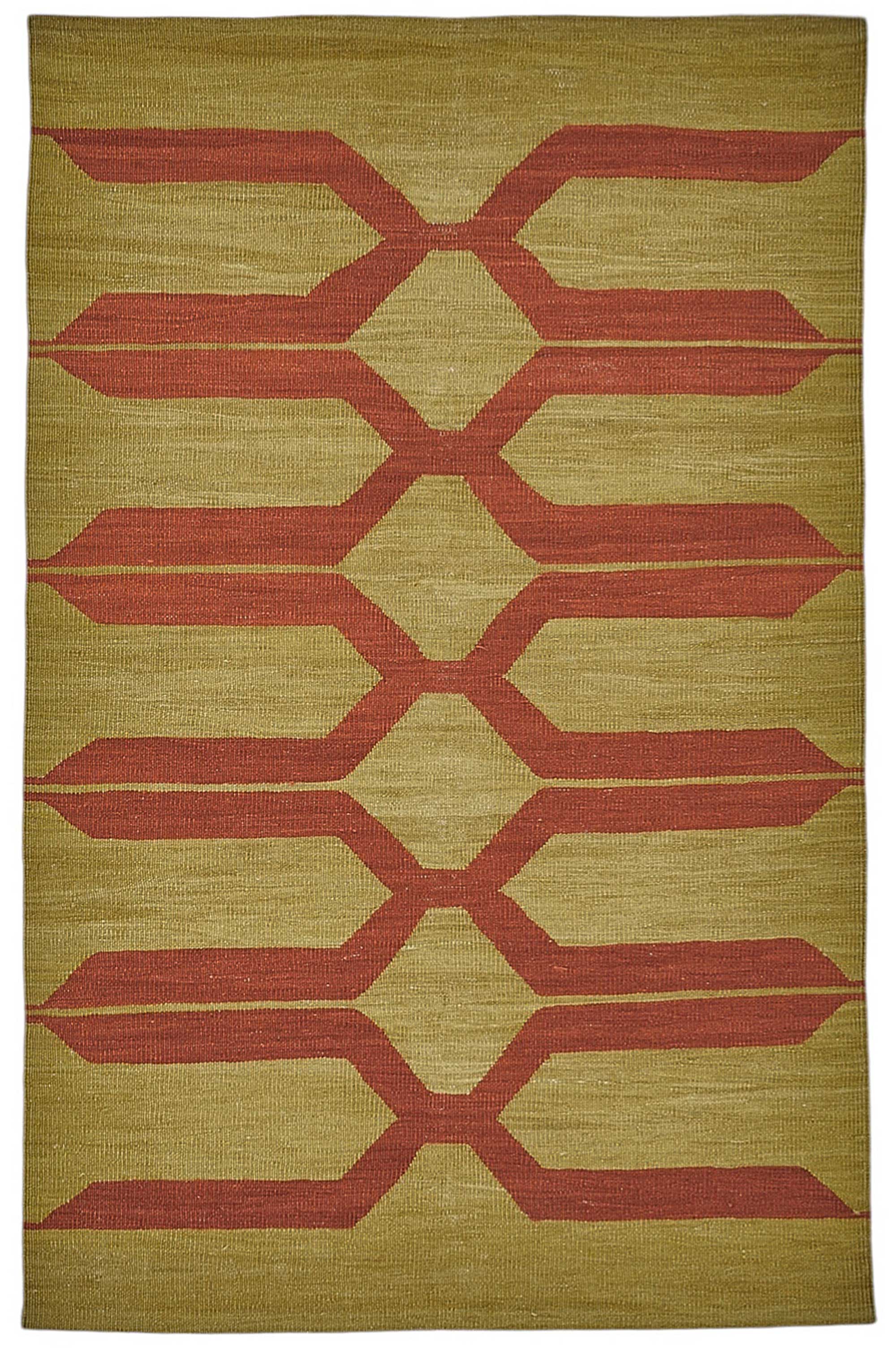 4x6 Handwoven Turkish Wool Kilim Rug - 50387