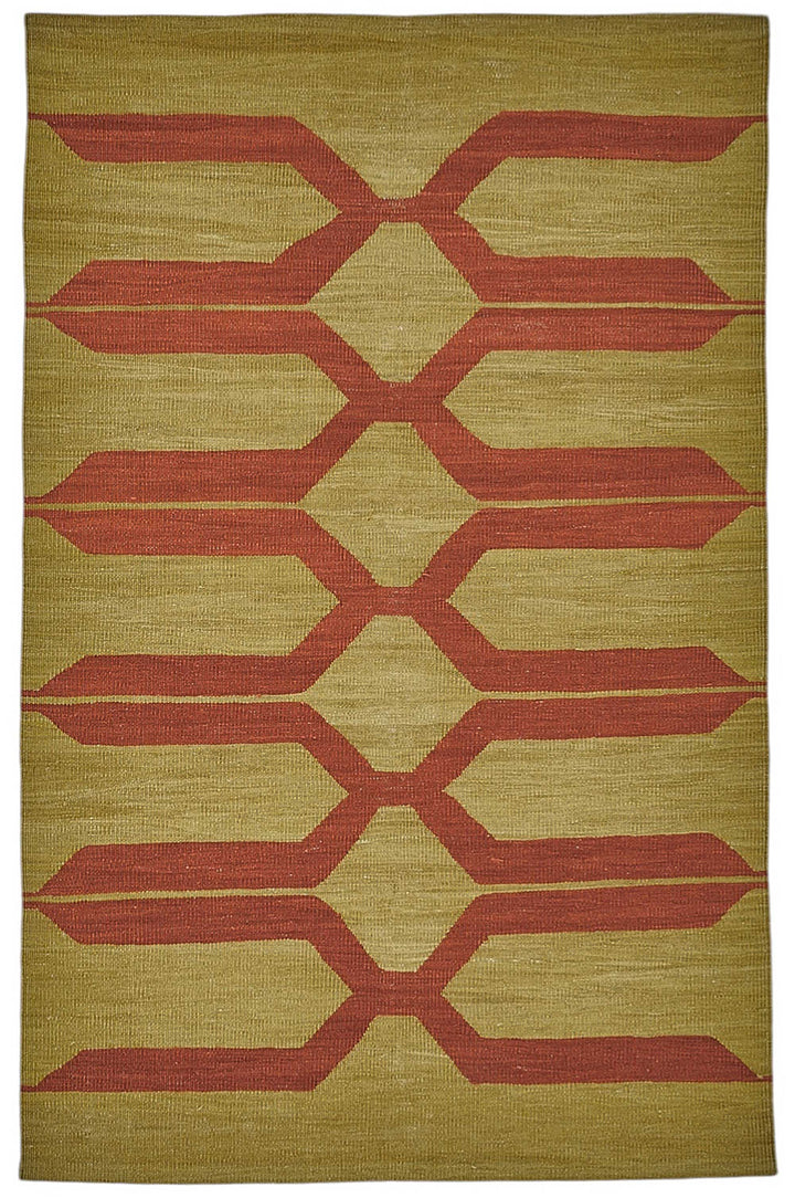 4x6 Handwoven Turkish Wool Kilim Rug - 50387