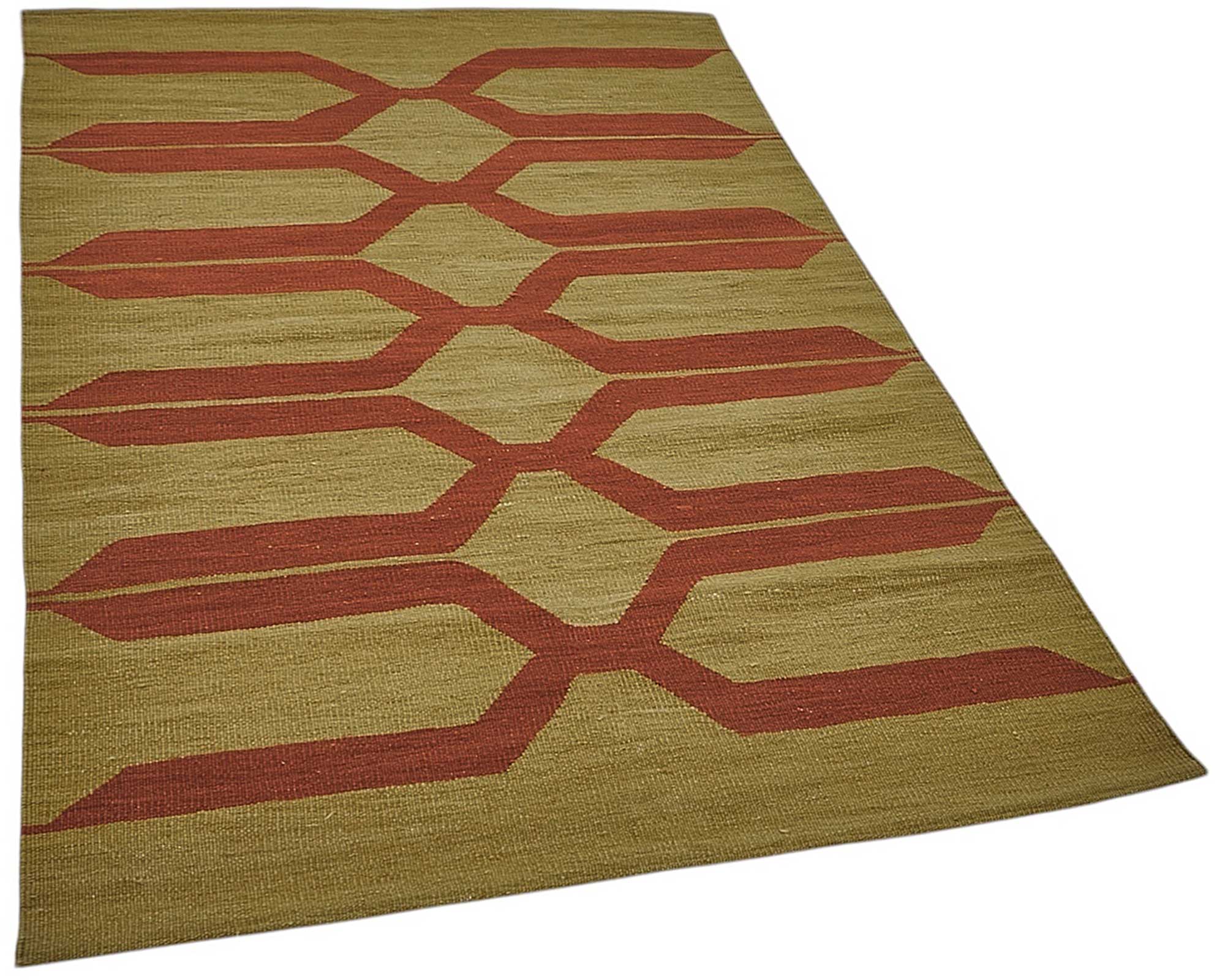 4x6 Handwoven Turkish Wool Kilim Rug - 50387