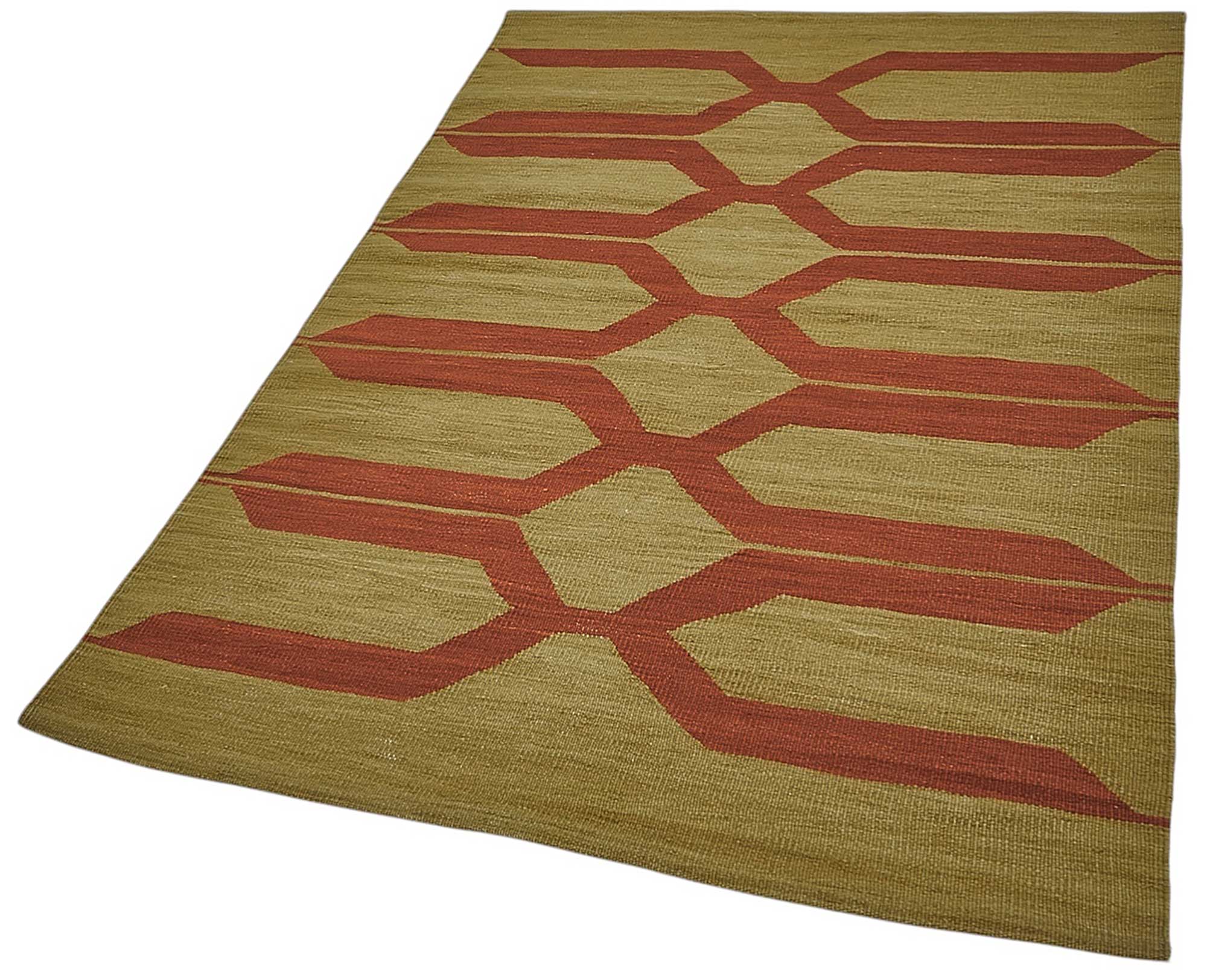 4x6 Handwoven Turkish Wool Kilim Rug - 50387