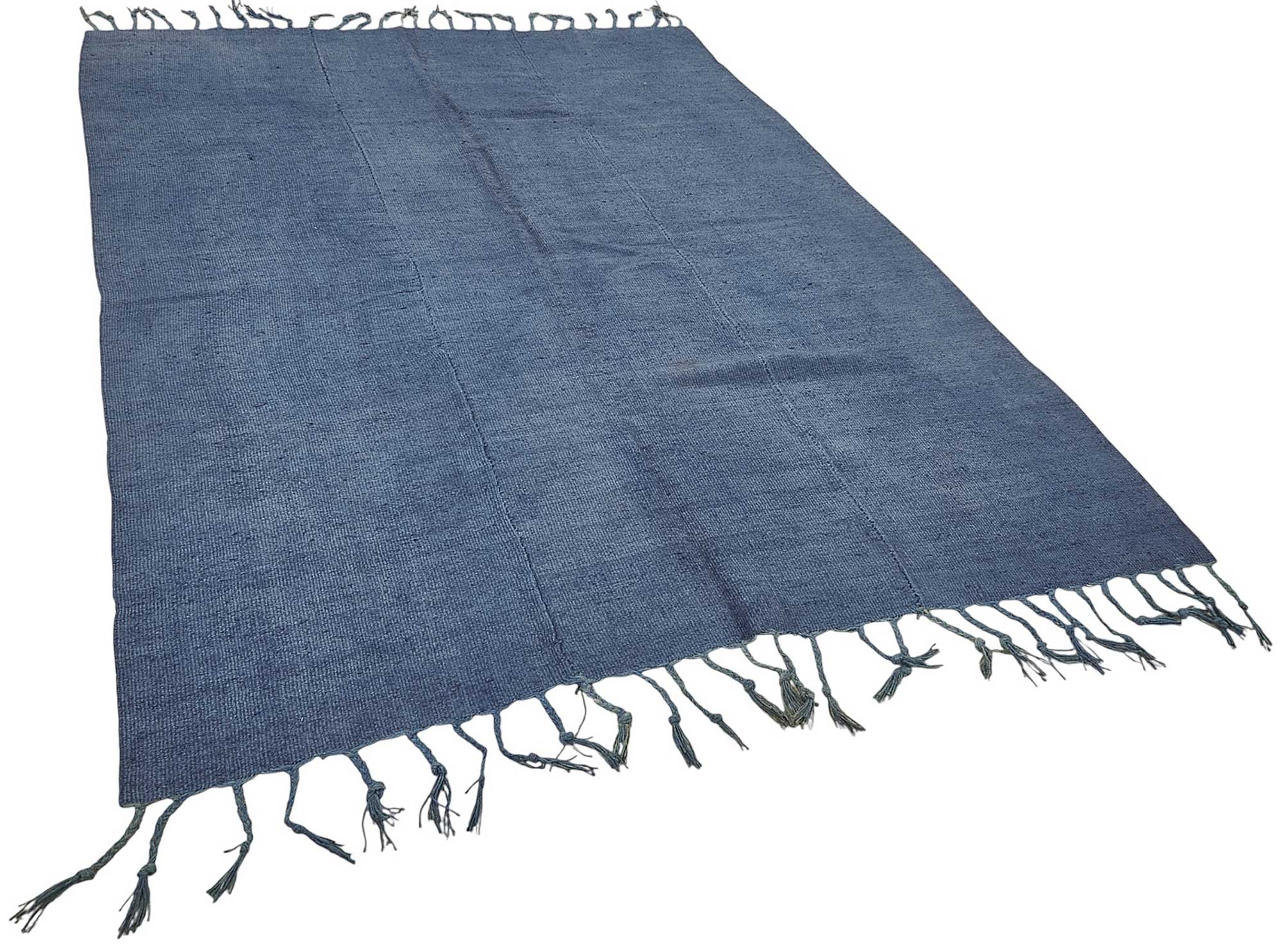 6x8 Blue Color Hemp Kilim Rug - 50402