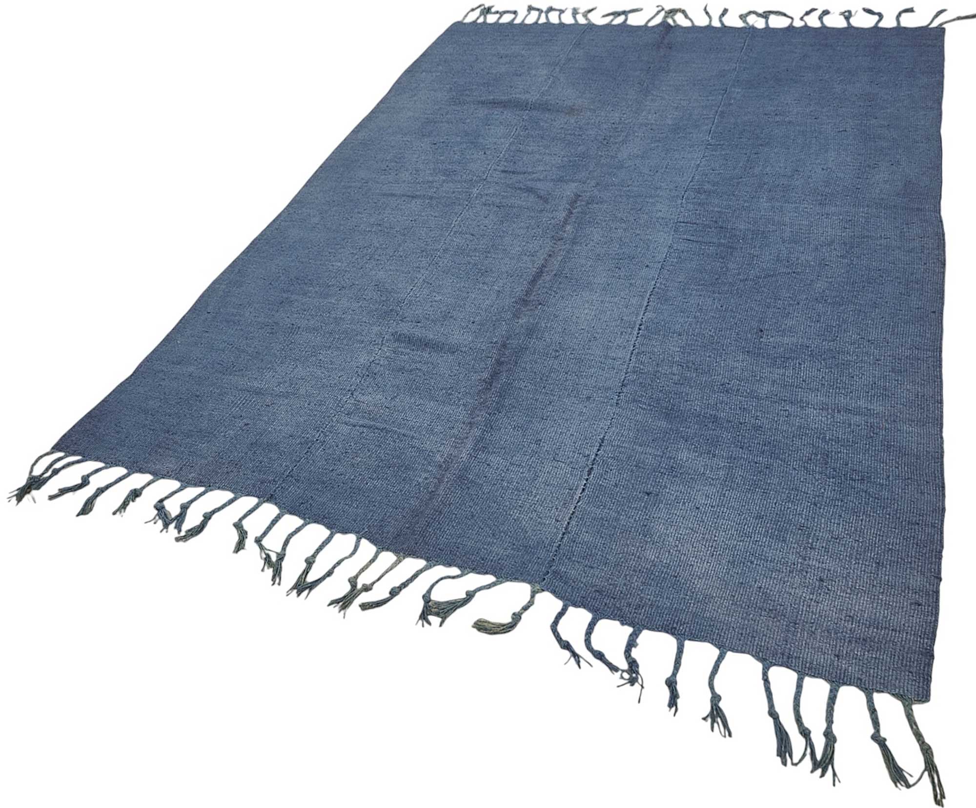 6x8 Blue Color Hemp Kilim Rug - 50402