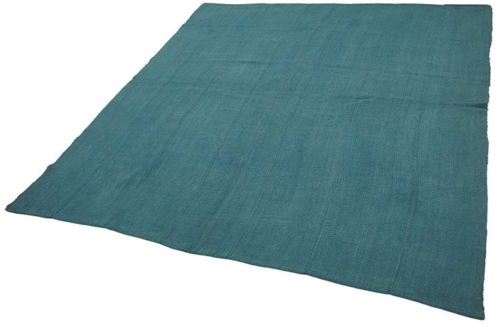 7x7 Blue Color Hemp Kilim Rug - 50404