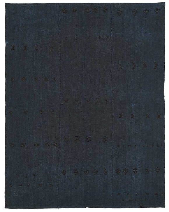 6x8 Blue Color Hemp Kilim Rug - 50405