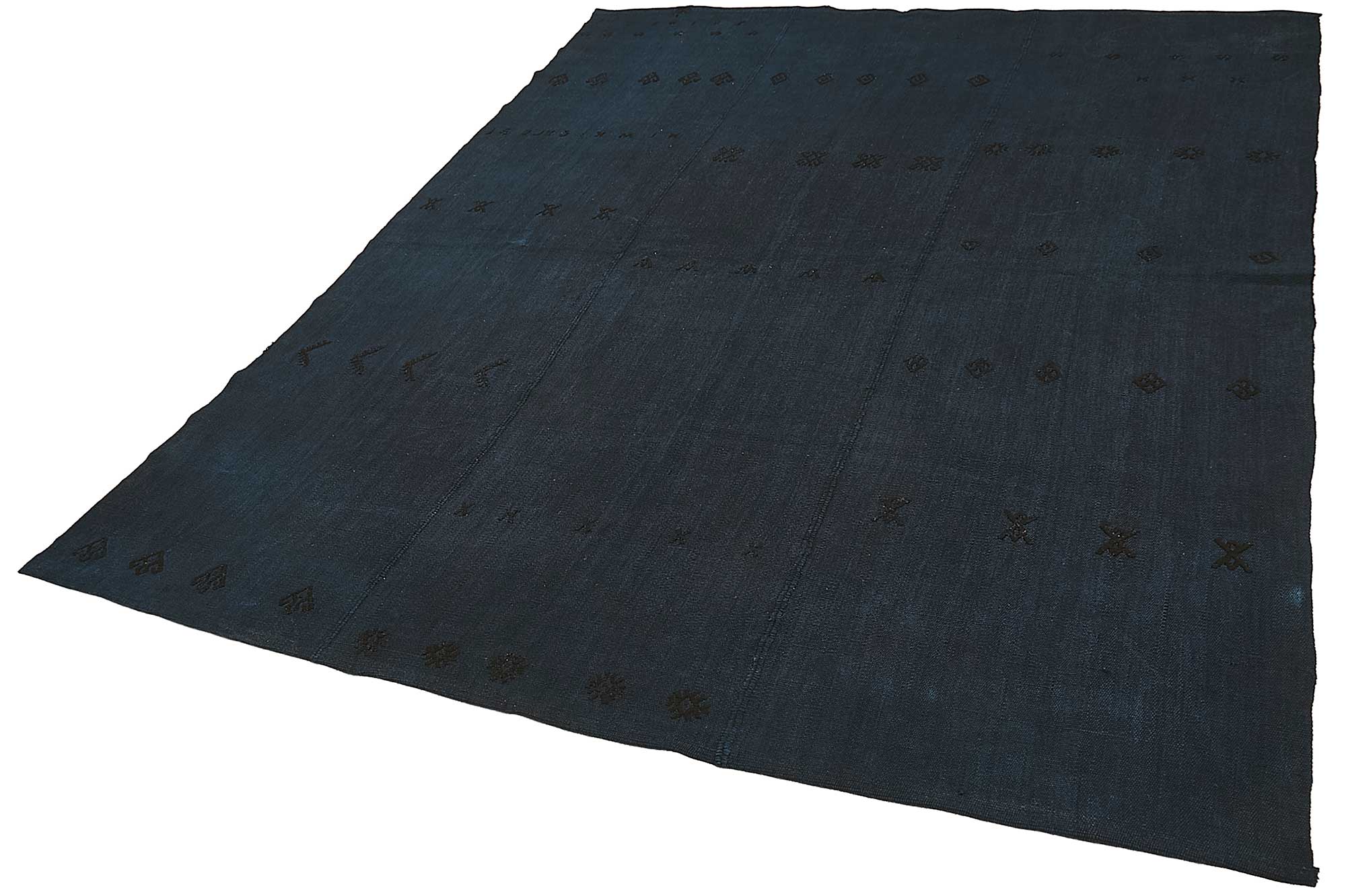 6x8 Blue Color Hemp Kilim Rug - 50405