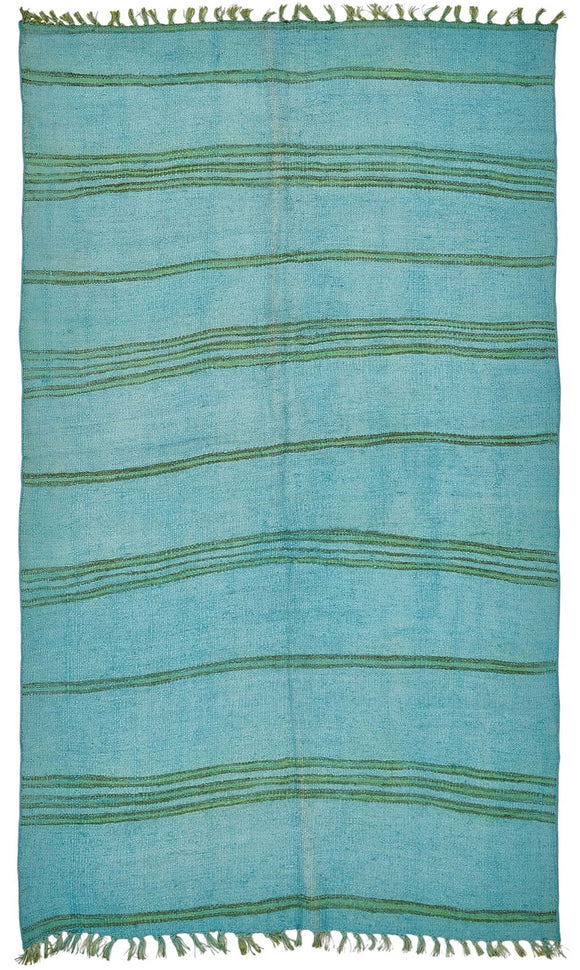 5x8 Blue Color Hemp Kilim Rug - 50406
