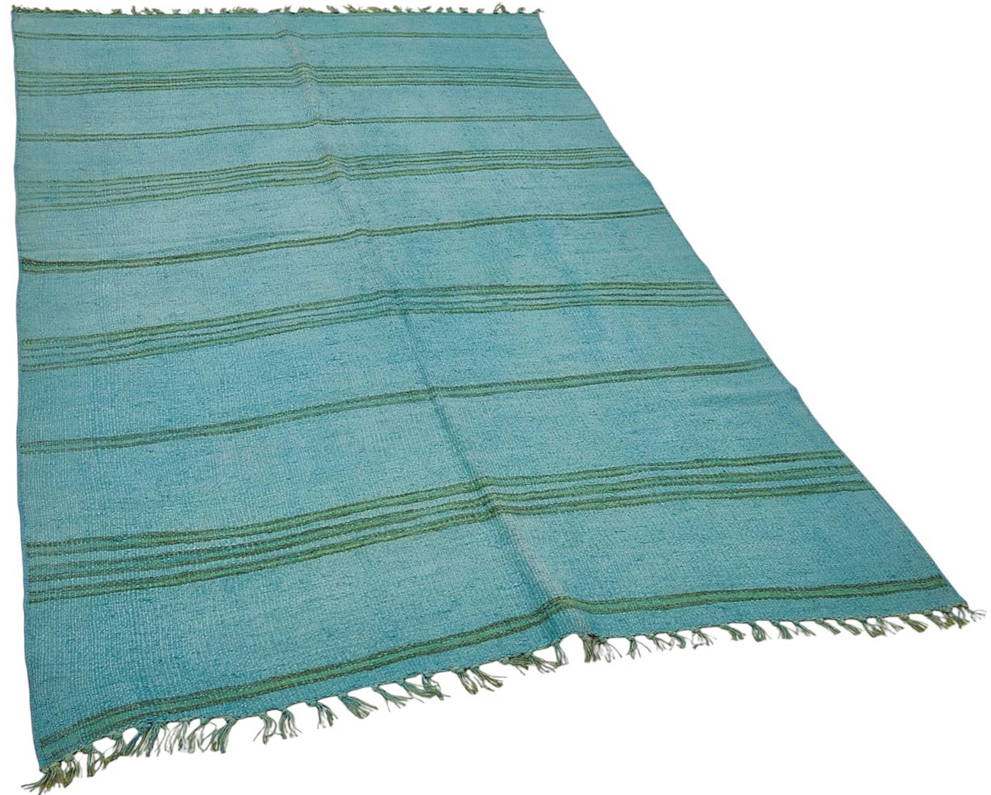 5x8 Blue Color Hemp Kilim Rug - 50406