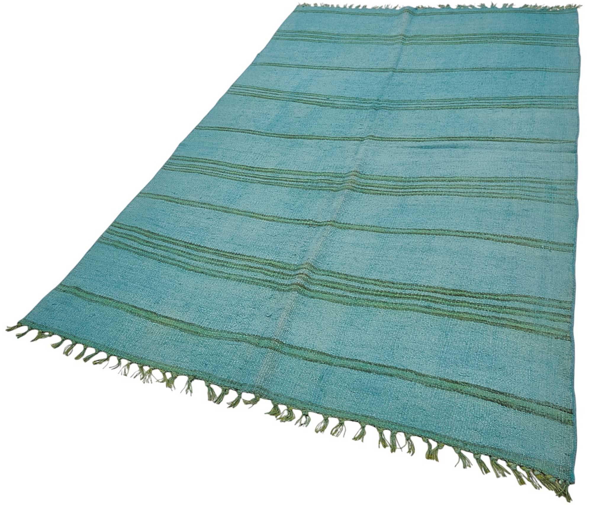 5x8 Blue Color Hemp Kilim Rug - 50406
