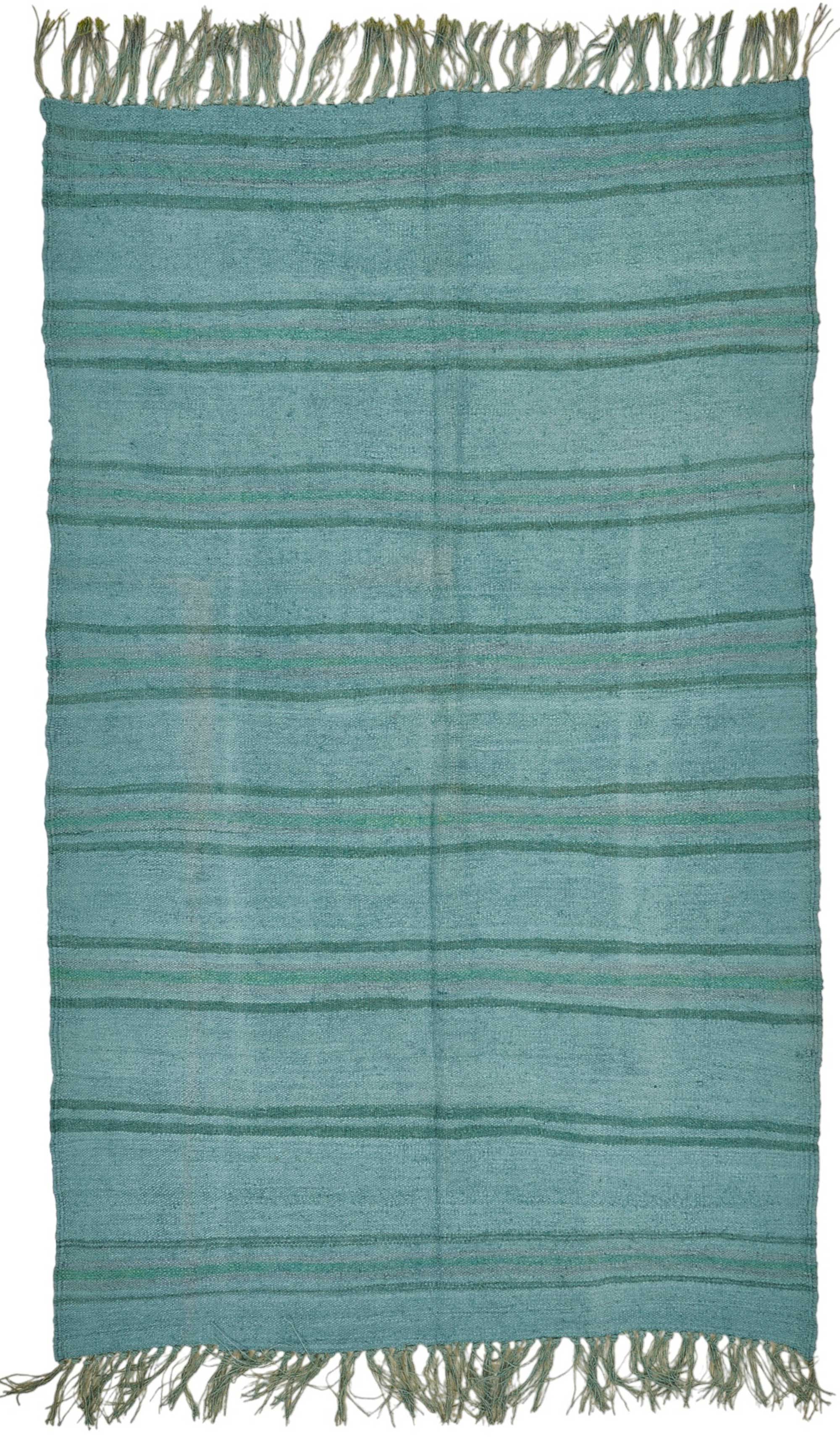 5x8 Blue Color Hemp Kilim Rug - 50408