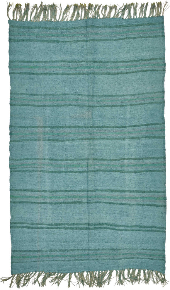 5x8 Blue Color Hemp Kilim Rug - 50408