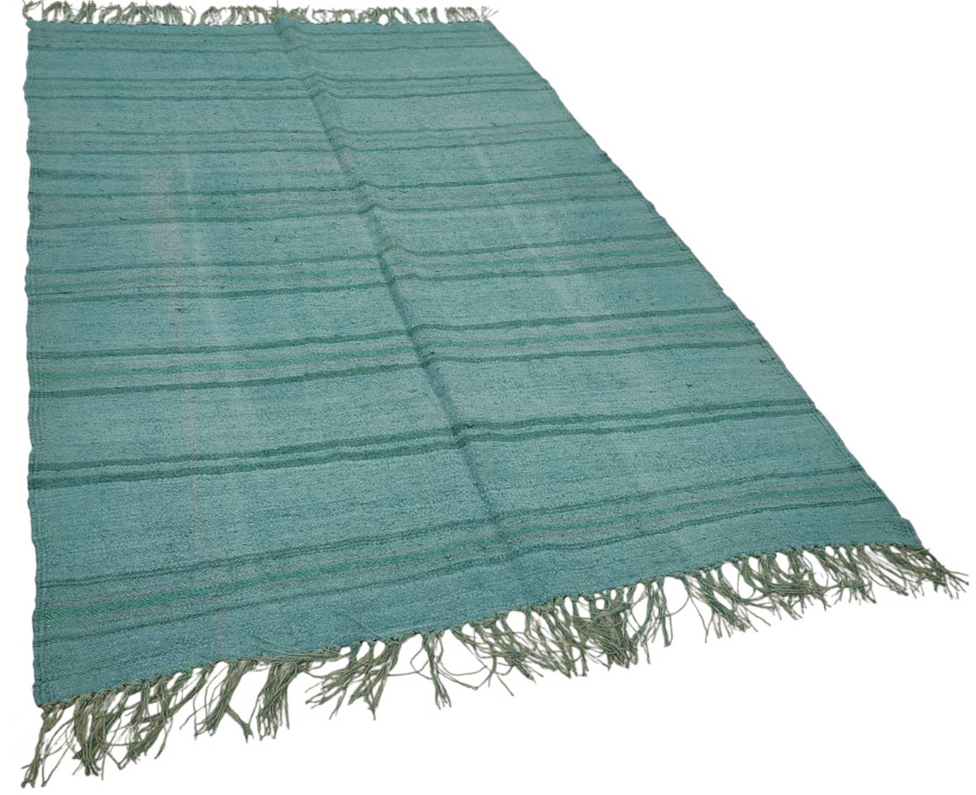 5x8 Blue Color Hemp Kilim Rug - 50408