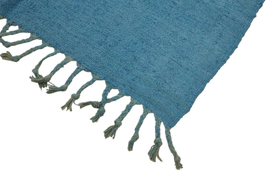 5x8 Blue Color Hemp Kilim Rug - 50409