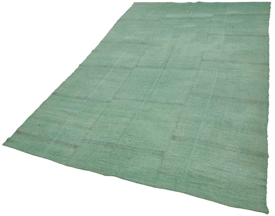 6x9 Turquoise Color Hemp Kilim Rug - 50410