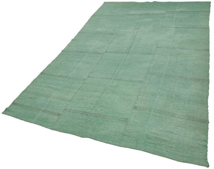 6x9 Turquoise Color Hemp Kilim Rug - 50410