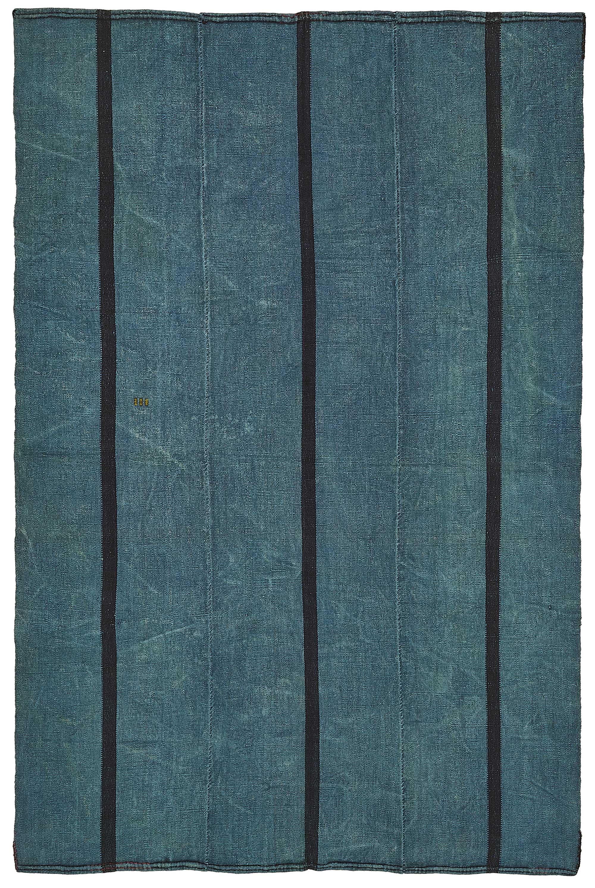 5x8 Blue Color Hemp Kilim Rug - 50413