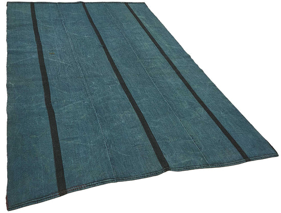 5x8 Blue Color Hemp Kilim Rug - 50413