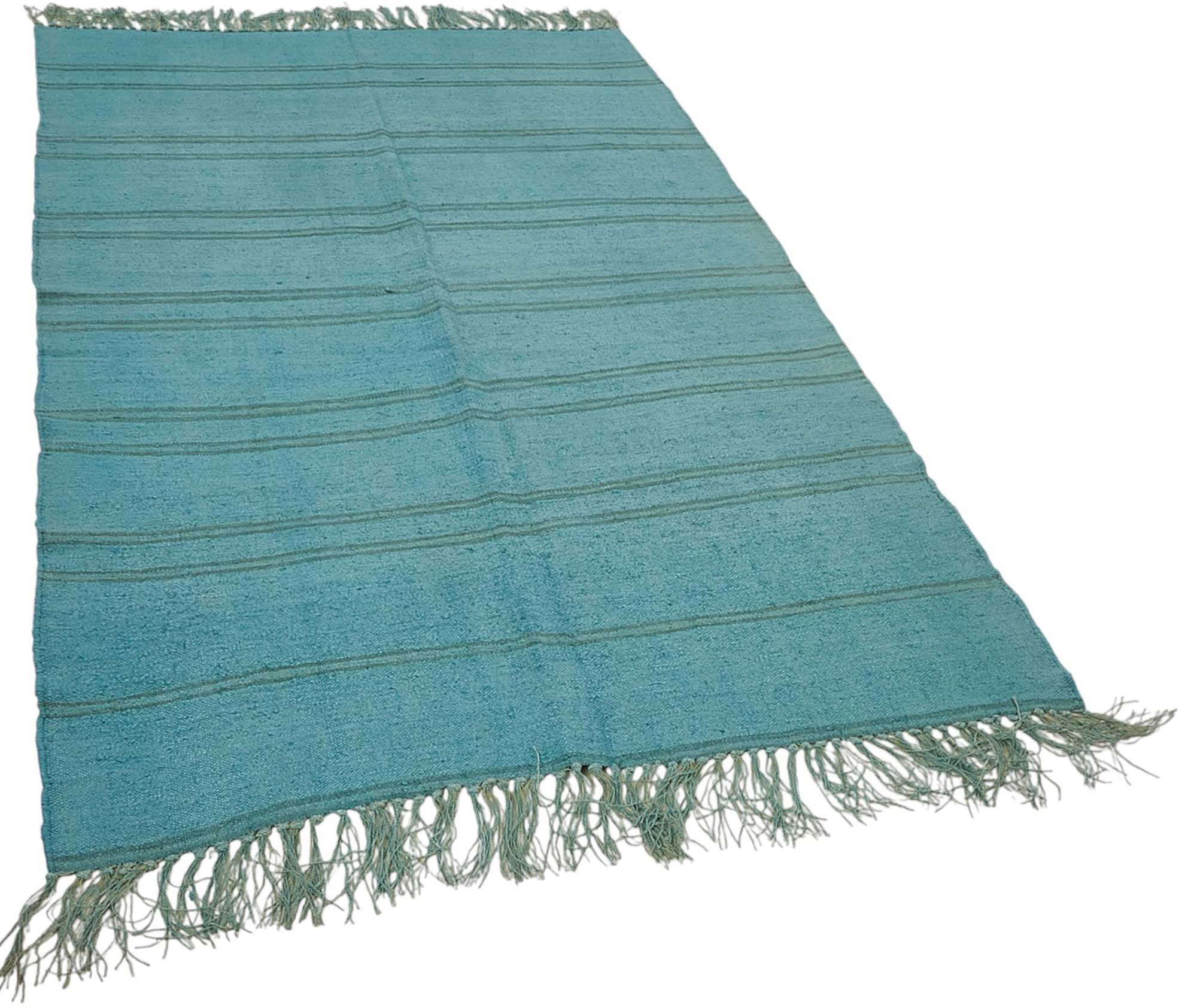 5x8 Blue Color Hemp Kilim Rug - 50417