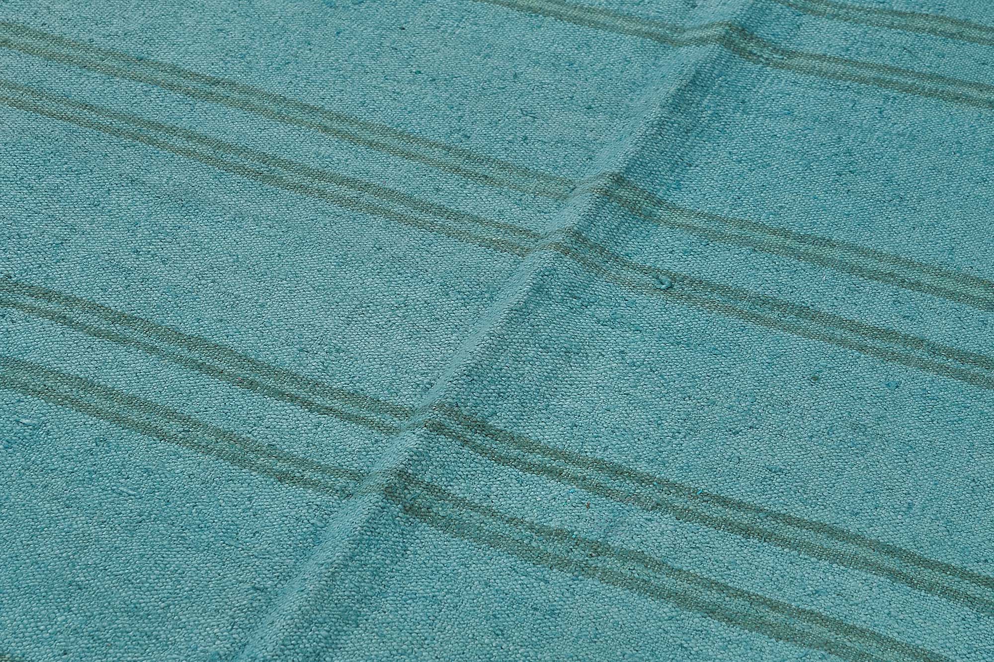 5x8 Blue Color Hemp Kilim Rug - 50417