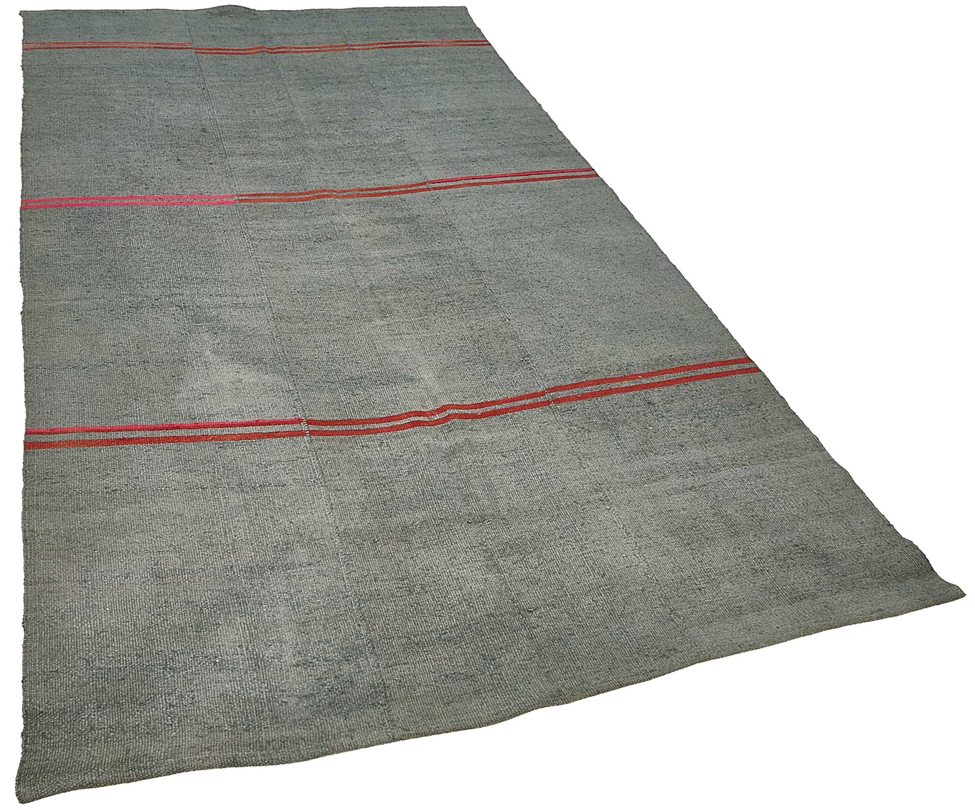 5x9 Grey Color Hemp Kilim Rug - 50418