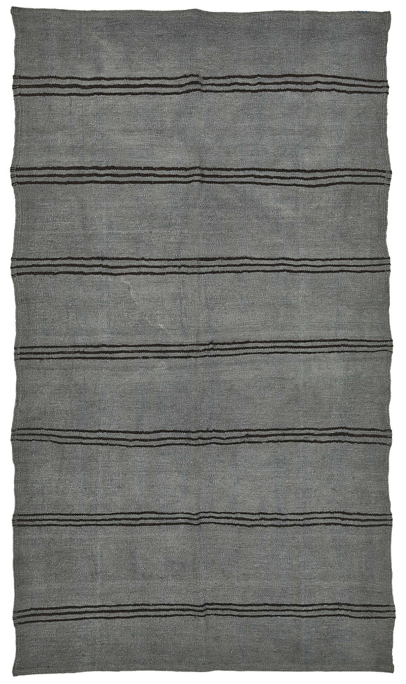6x10 Grey Color Hemp Kilim Rug - 50427