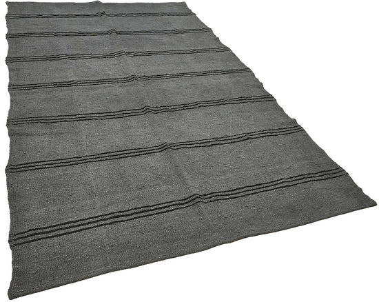 6x10 Grey Color Hemp Kilim Rug - 50427