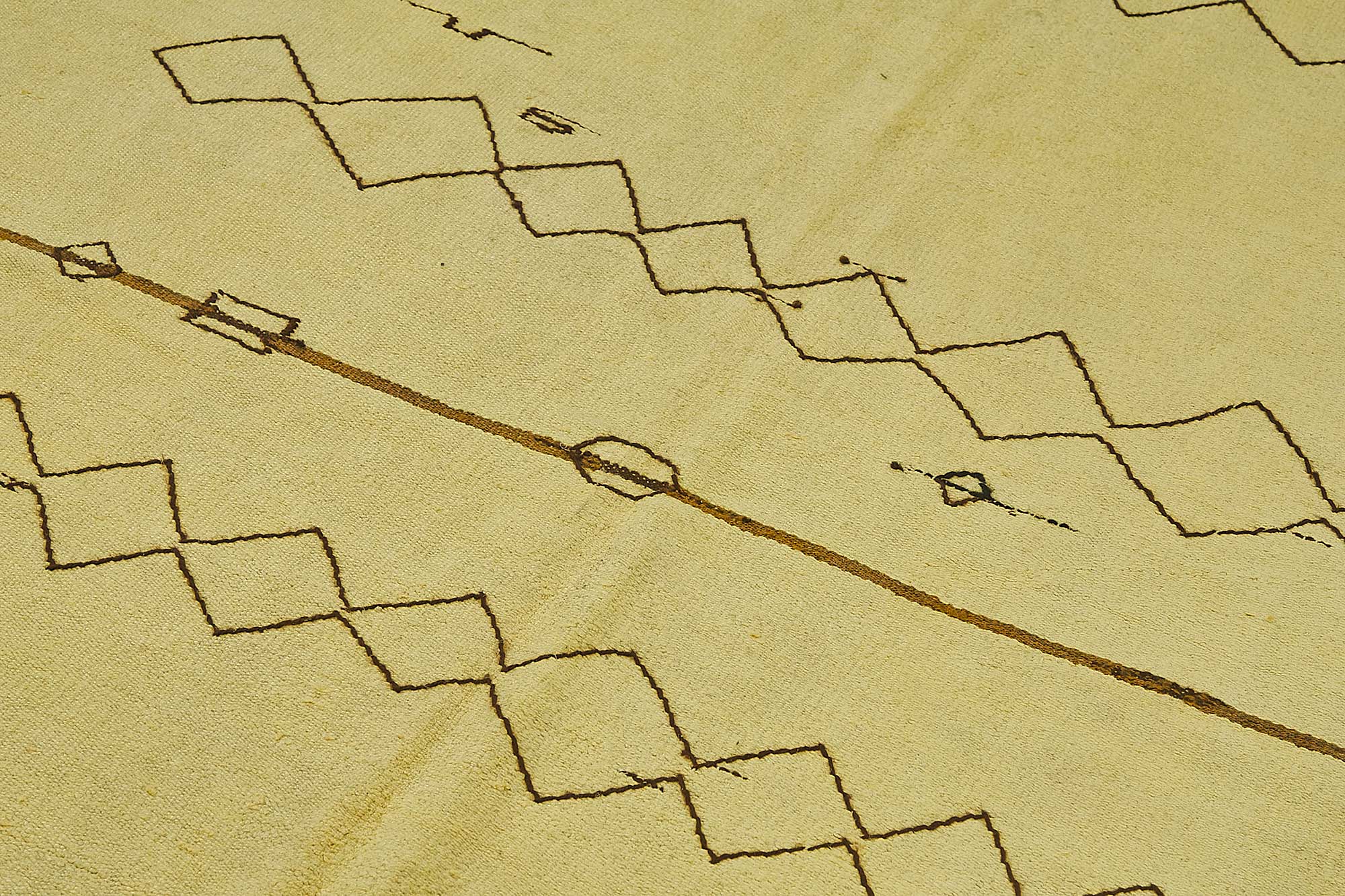 5x9 Yellow Color Hemp Kilim Rug - 50428