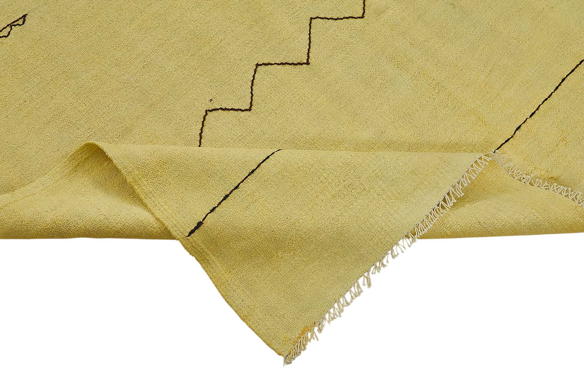 5x9 Yellow Color Hemp Kilim Rug - 50428