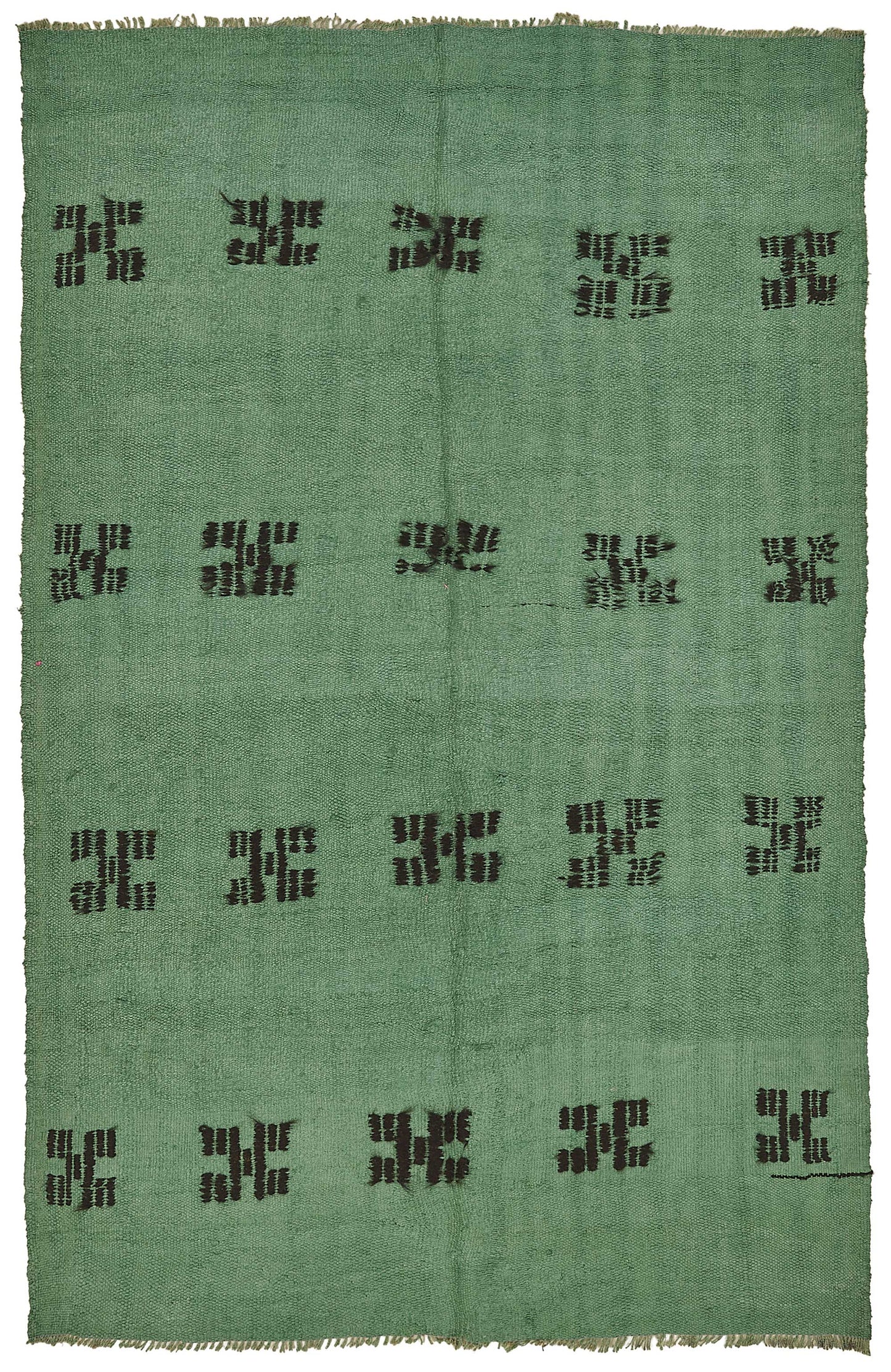 5x8 Green Color Hemp Kilim Rug - 50431