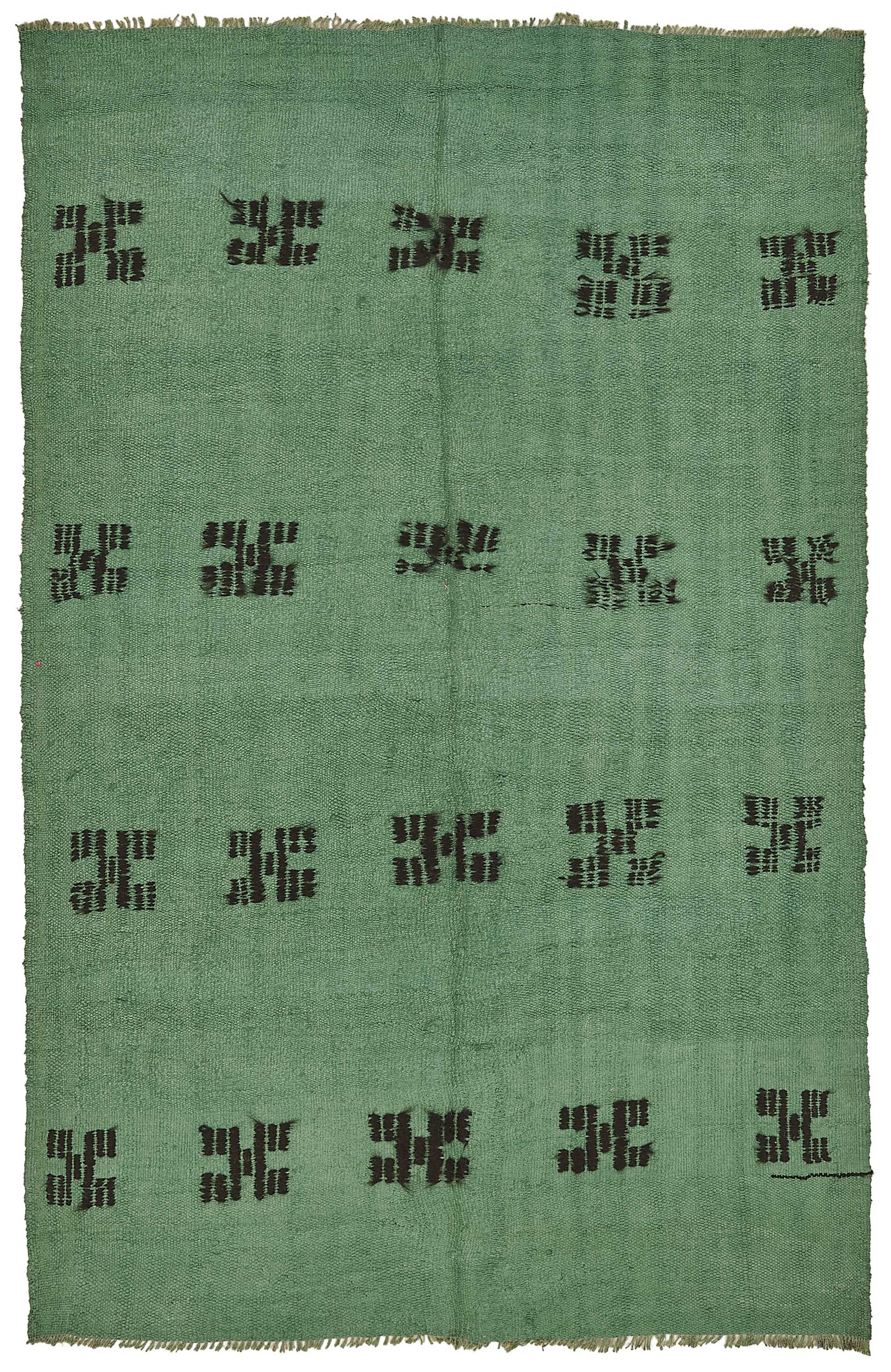 5x8 Green Color Hemp Kilim Rug - 50431