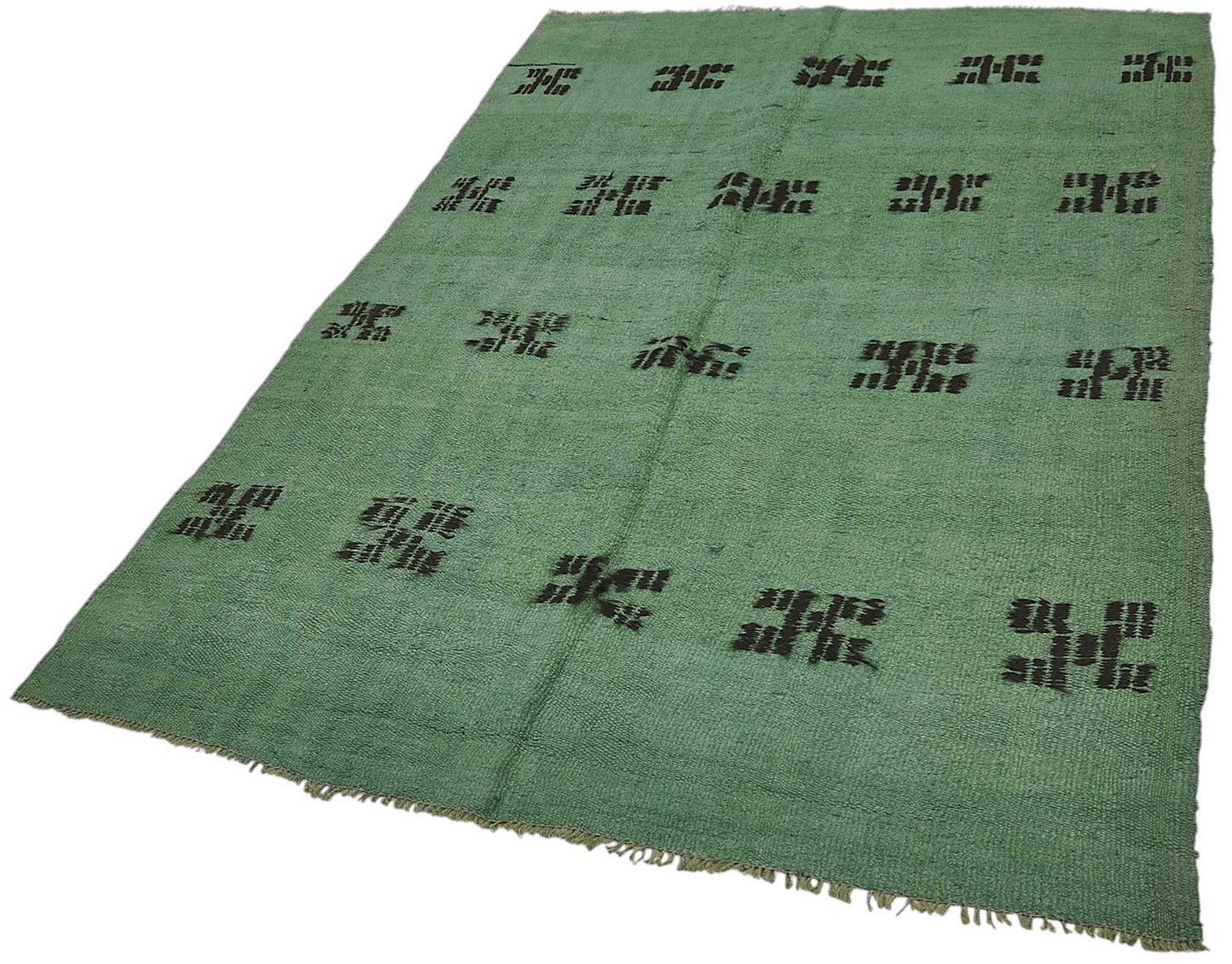 5x8 Green Color Hemp Kilim Rug - 50431