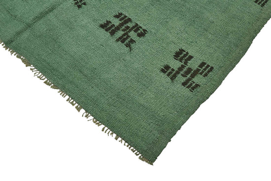 5x8 Green Color Hemp Kilim Rug - 50431