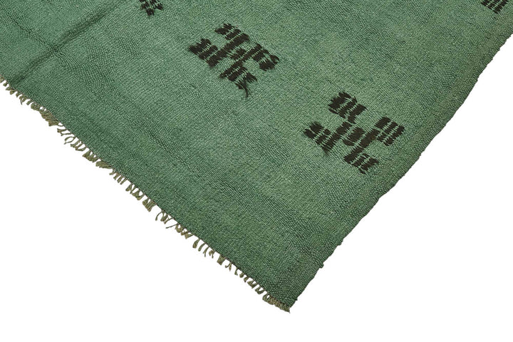5x8 Green Color Hemp Kilim Rug - 50431