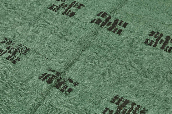 5x8 Green Color Hemp Kilim Rug - 50431