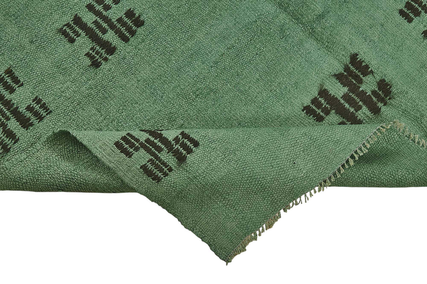 5x8 Green Color Hemp Kilim Rug - 50431