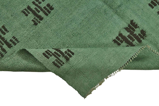 5x8 Green Color Hemp Kilim Rug - 50431