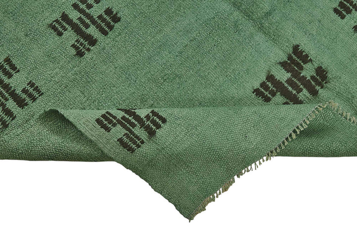 5x8 Green Color Hemp Kilim Rug - 50431